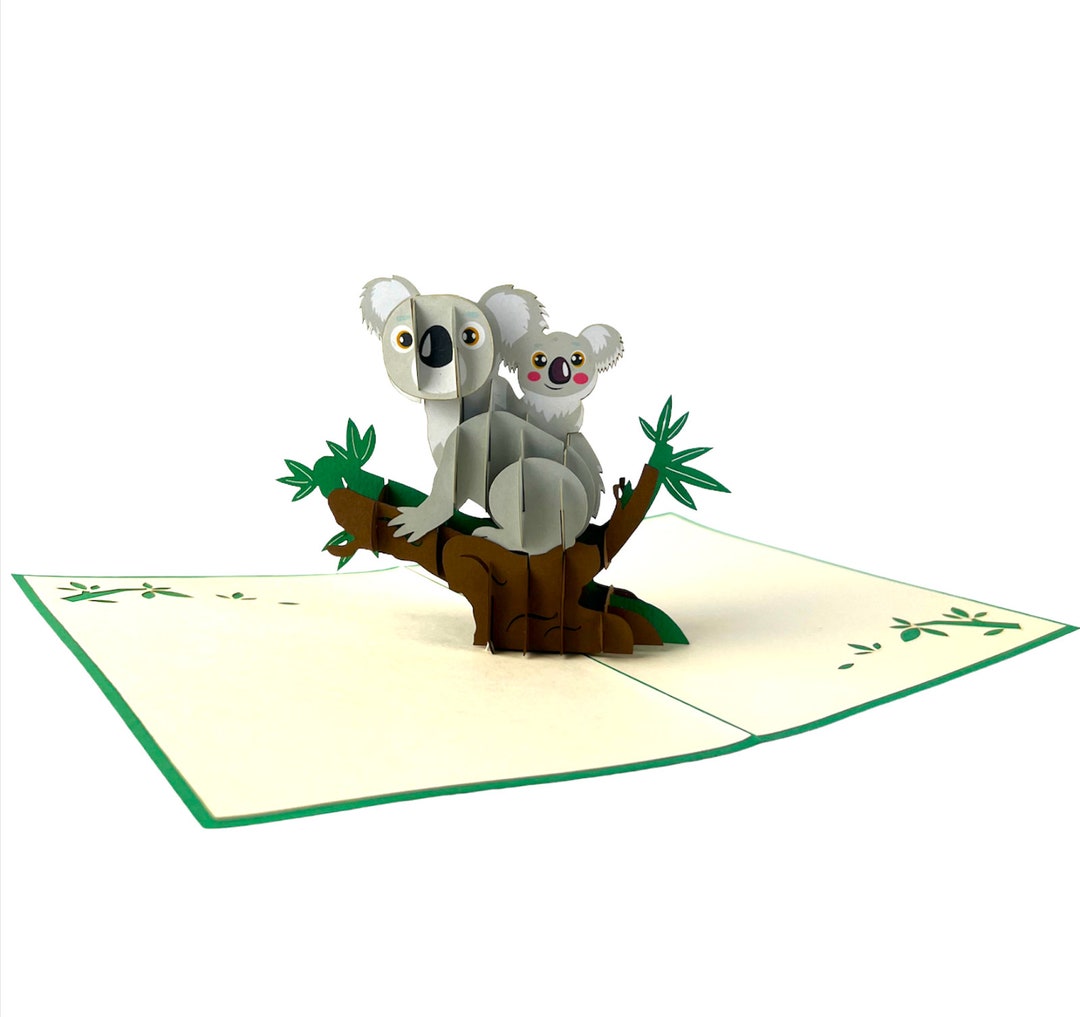 Handmade 3D Popup Card Koala Bear Birthday Mother's Day Father's Day Etsy — free download