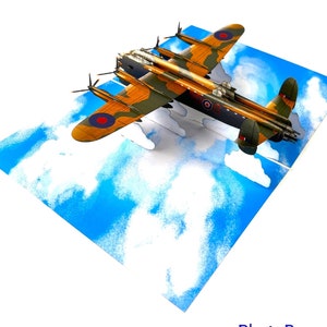 Carte d'anniversaire pop-up 3D faite main vintage Bombardier militaire avion Seconde Guerre mondiale