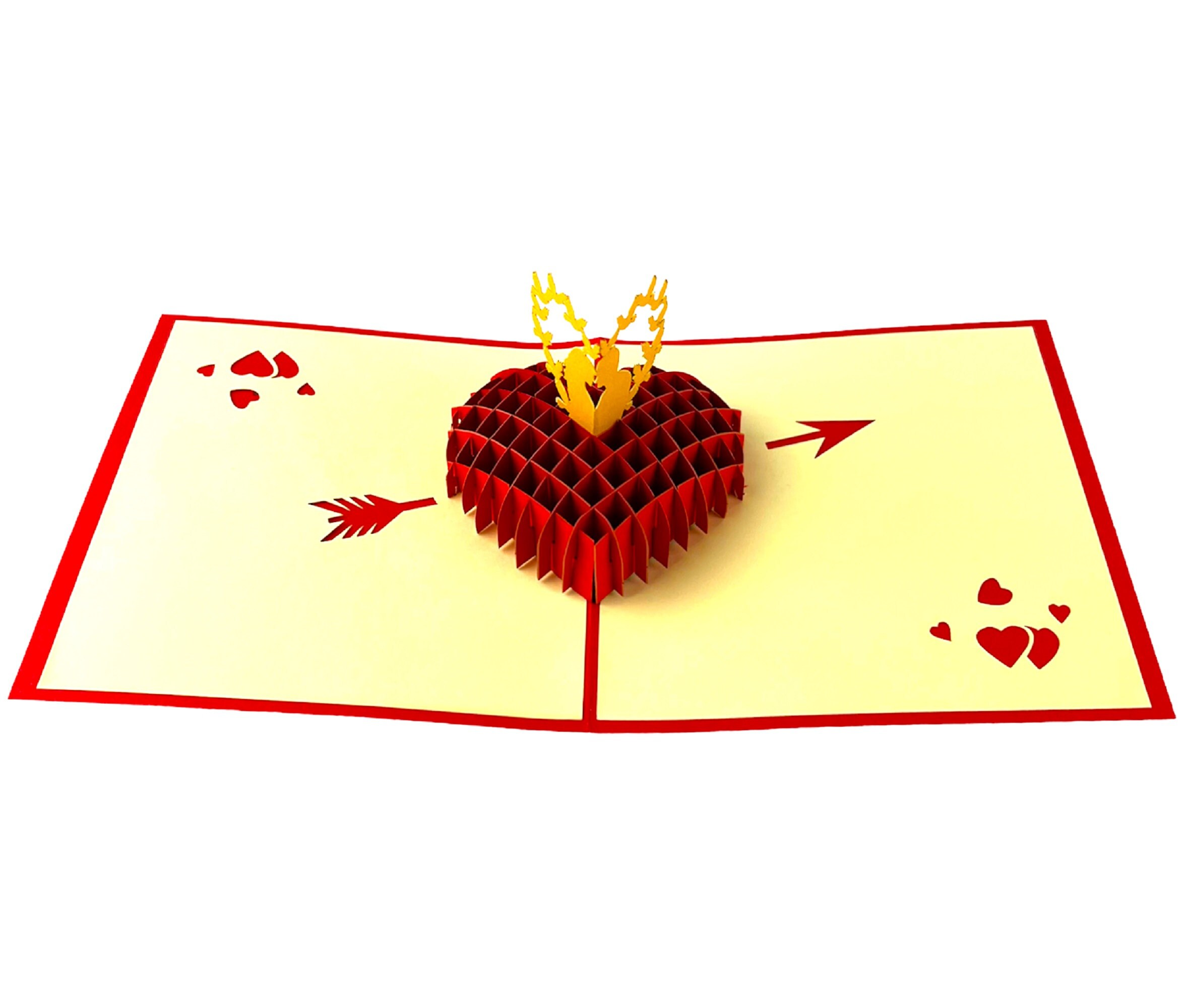 Handmade 3d Pop up Card Love Heart Valentine's Day Wedding Gift Romance ...