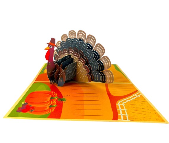 100 Cartes Pop-Up 3D Thanksgiving – Dinde Et Citrouille – Merlia Pack