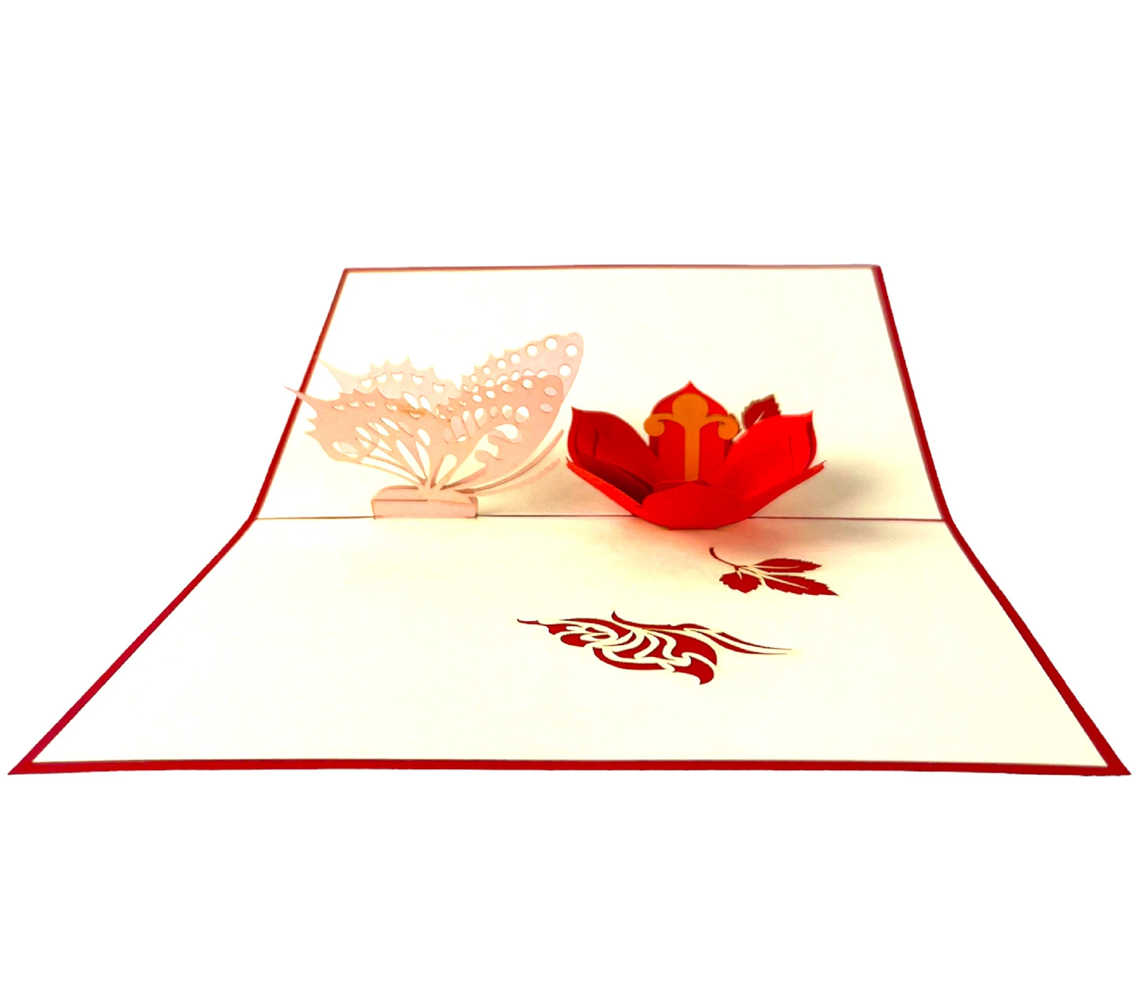 Handmade 3D Pop up Card Butterfly Flower Birthday Valentine's Mother's ...
