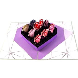 Cartão pop-up 3D feito à mão, chocolate, aniversário, dia dos namorados, aniversário da mãe, em branco