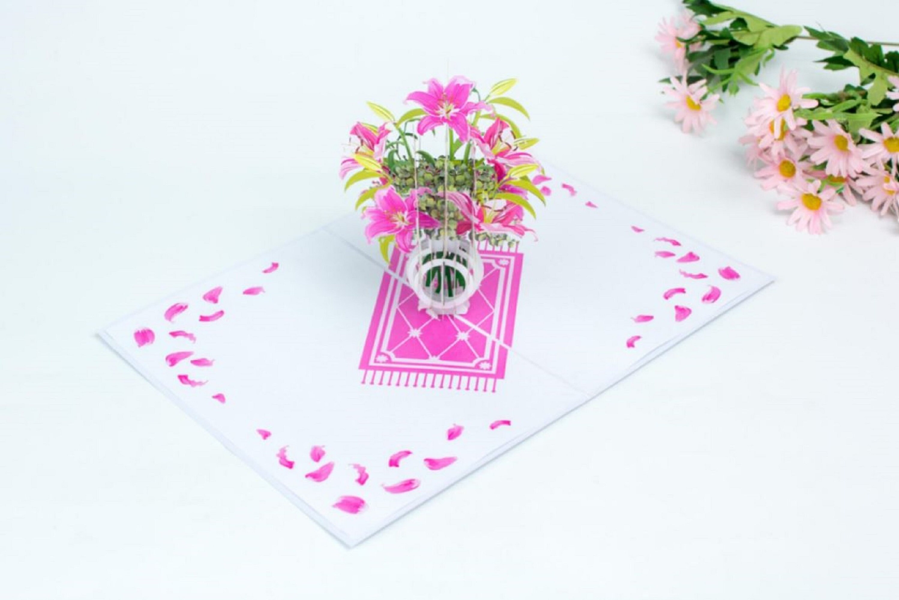 3D Pop up Card Lily Birthday Wedding Anniversary New Home Mothers Day ...