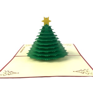 Handmade 3D Pop up European Christmas Card Tree Snow White Xmas - Etsy