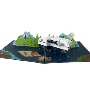Karta pop-up 3D Camper Van RV Urodziny Walentynki Rocznica Nauczyciel wakacje kemping
