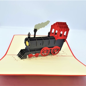 3D Pop Up Karte Dampfzug Geburtstag Vatertag Geschenk