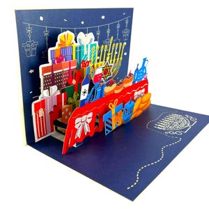 Carte popup 3D faite main, bougies des célébrations juives de Hanoucca