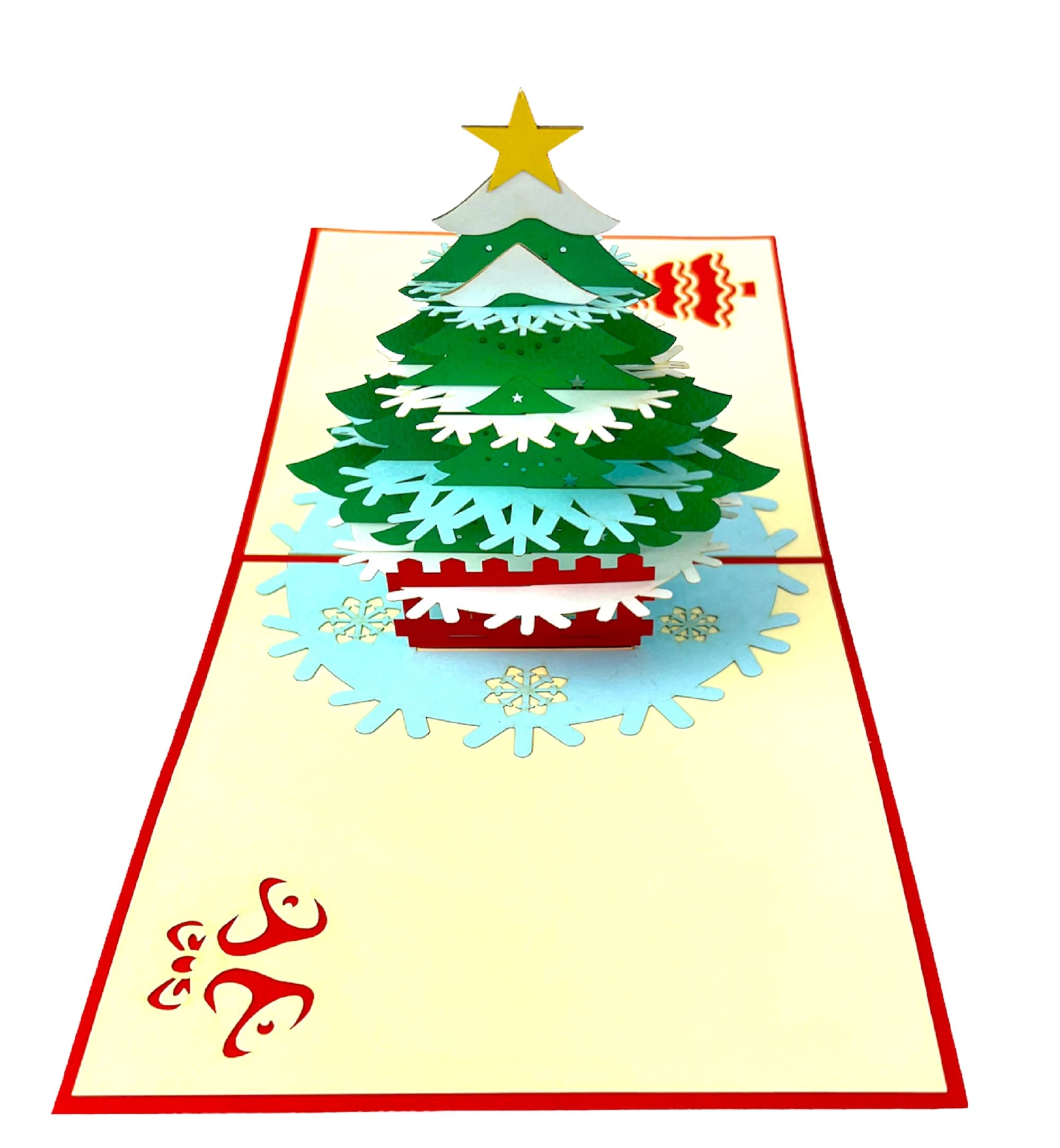 Handmade 3D Pop up Christmas Card Tree Snow Xmas White - Etsy