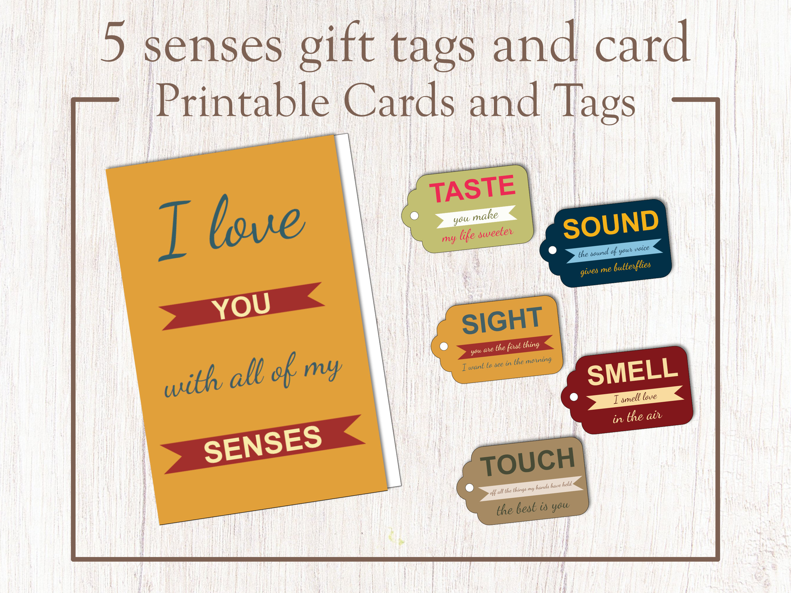 The 5 Senses gift tags