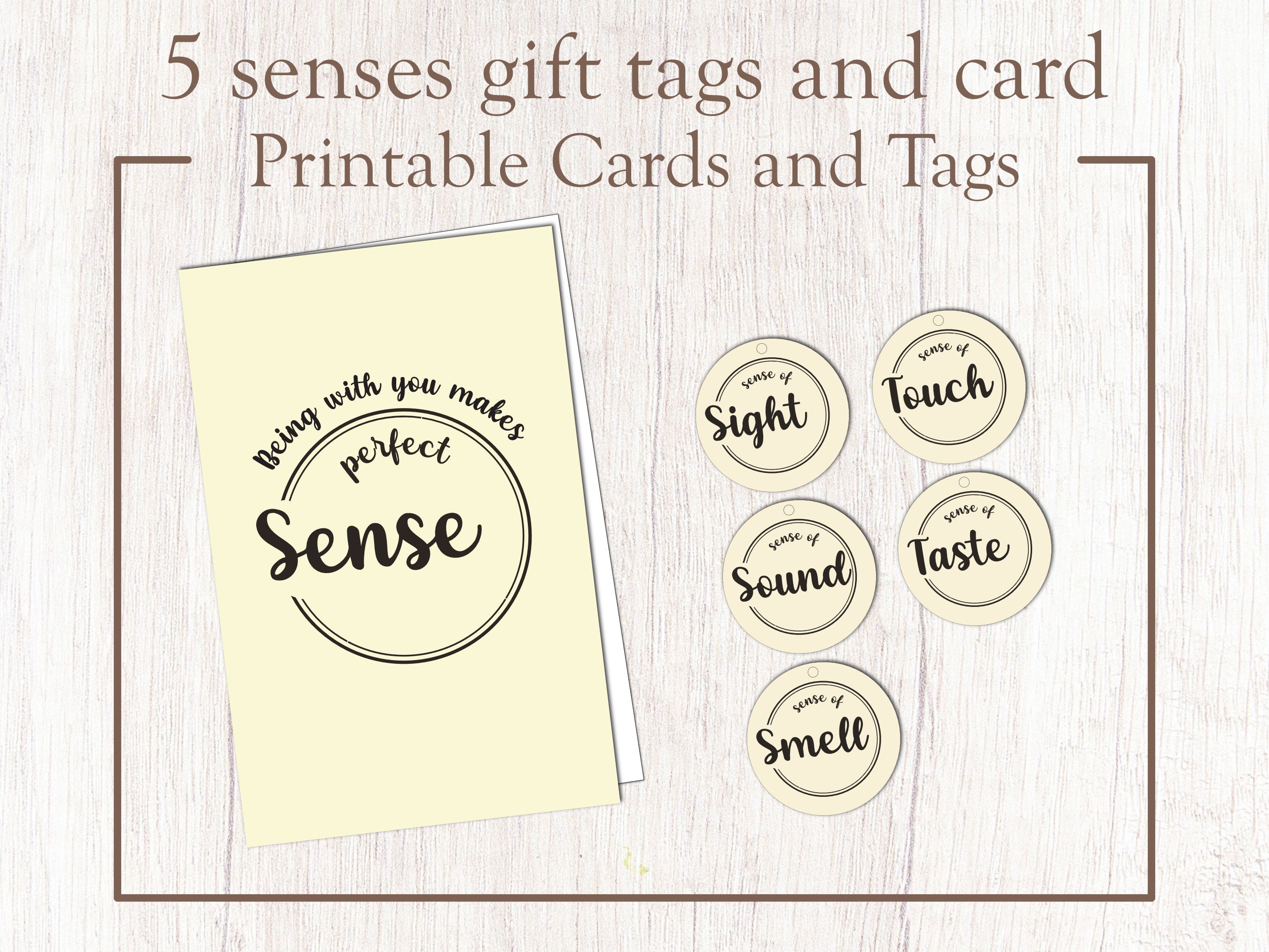 5 Senses Gift Tags, Cards & Ideas Gift for Boyfriend, Girlfriend, Husband  or Wife Valentine's Gift Birthday Gift Anniversary Gift 