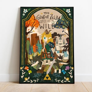 The Legend of Zelda Travel Poster - Legend of Zelda Poster - Zelda Home Decor - Zelda Retro Wall Decor