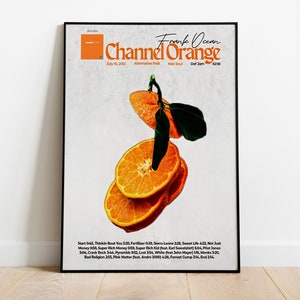 Cartel de Frank Ocean, cartel de Frank Ocean Channel Orange, impresión digital de Channel Orange, decoración de Frank Ocean, cartel de portada del álbum de Frank Ocean