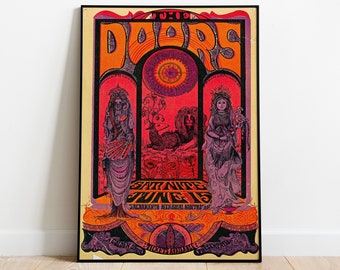 The Doors Poster - 1968 The Doors Sacramento Memorial Auditorium - Home Decor - Wall Art - Music Gift