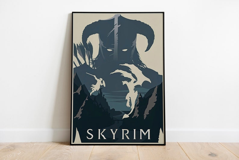 Skyrim Poster Skyrim Minimalist Wall Art Skyrim Game Room - Etsy