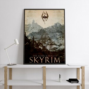Skyrim Poster Skyrim Minimalist Wall Art Skyrim Game Room Decor Skyrim