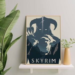 Skyrim Poster Skyrim Minimalist Wall Art Skyrim Game Room Decor Skyrim