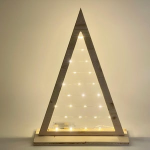 Modern wooden Christmas tree with LED lighting / timer - modern Christmas decoration - Christmas tree