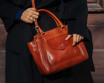 Ledertasche, handgemachte Ledertasche, Handtasche, Frau Ledertasche, elegante Ledertasche, made in Italy Handtasche