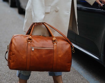 Large Leather Travel Bag,Leather Duffel Bag,Weekender bag,Duffel Bag,Leather overnight bag,Cabin Travel Bag,Brown duffel,Gym Bag