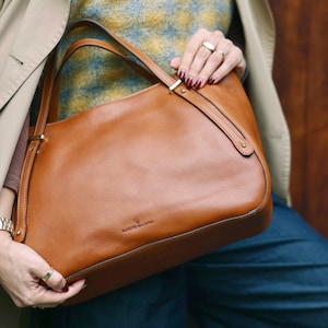 48Hours DELIEVRY,Handmade Full Grain Leather Tote Bag: Elegant Italian Handbag