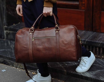 Large Leather Travel Bag,Leather Duffel Bag,Weekender bag,Duffel Bag,Leather overnight bag,Cabin Travel Bag,Brown duffel,Gym Bag