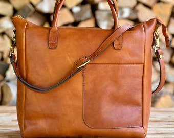 48Hours DELIEVRY,Handmade Full Grain Leather Handbag: Elegant Italian Leather Bag