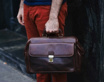 48Hours DELIEVRY,Handmade Leather Doctor Bag: Large Top Handle Medical Bag