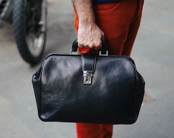 48Hours DELIEVRY,Handmade Full Grain Leather Doctor Bag: Large Top Handle Medical Bag