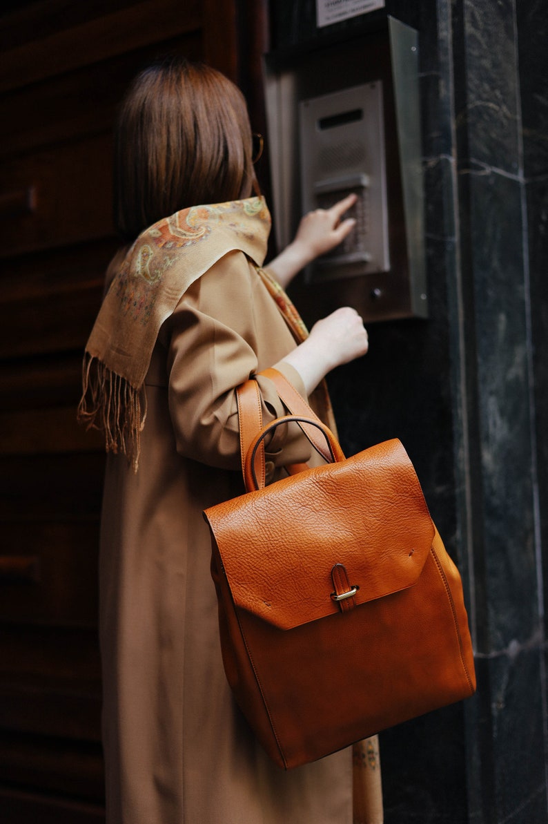 Leather Backpack, Handmade Backpack, Leather Bag, Leather Rucksack, Vintage Backpack, Backpack, Womens Backpack, mans backpack image 4