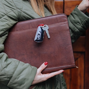 Leather Organizer, Leather Portfolio, Document holder, 15&#39; laptop Case, Leather Folder, Document Bag,Christmas Gifts for Him Christmas Gift