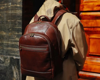 48時間以内の配達、ハンドメイドイタリアンレザーバックパック