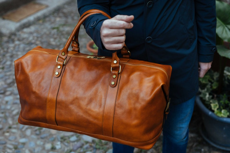 Large Leather Travel Bag,Leather Duffel Bag,Weekender bag,Duffel Bag,Leather overnight bag,Cabin Travel Bag,Brown duffel,Gym Bag image 1