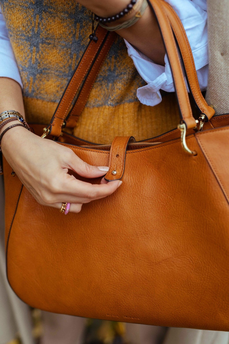 sac en cuir, sac en cuir fait main, sac à main, sac en cuir pour femme, sac en cuir élégant, sac à main fabriqué en Italie image 5