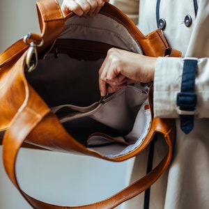 leather bag, handmade leather bag, handbag, woman leather bag, elegant leather bag, made in Italy handbag Bild 6