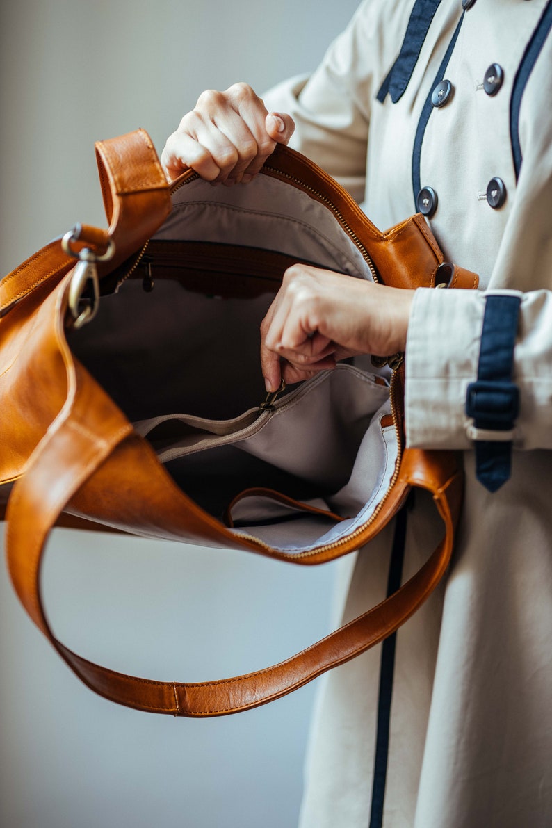 leather bag, handmade leather bag, handbag, woman leather bag, elegant leather bag, made in Italy handbag Bild 6