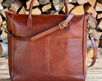 48Hours DELIEVRY,Handmade Leather Handbag: Elegant Italian Full Grain Leather Bag