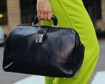 48Hours DELIEVRY,Handmade Full Grain Leather Doctor Bag: Large Top Handle Medical Bag