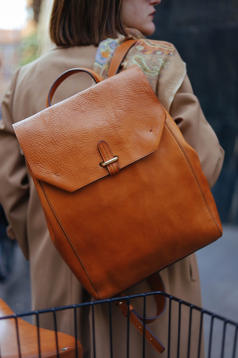 Leather Backpack, Handmade Backpack, Leather Bag, Leather Rucksack, Vintage Backpack, Backpack, Womens Backpack, mans backpack image 2