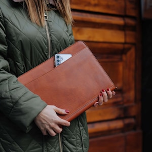 Leather Organizer, Leather Portfolio, Document holder, 15&#39; laptop Case, Leather Folder, Document Bag,Christmas Gifts for Him Christmas Gift