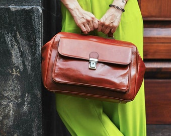 48Hours DELIEVRY,Handmade Full Grain Leather Doctor Bag: Top Handle Medical Bag