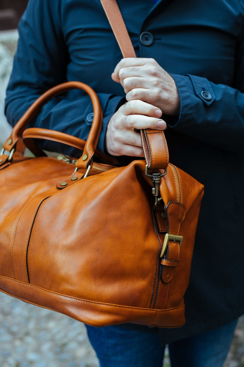 Large Leather Travel Bag,Leather Duffel Bag,Weekender bag,Duffel Bag,Leather overnight bag,Cabin Travel Bag,Brown duffel,Gym Bag image 2