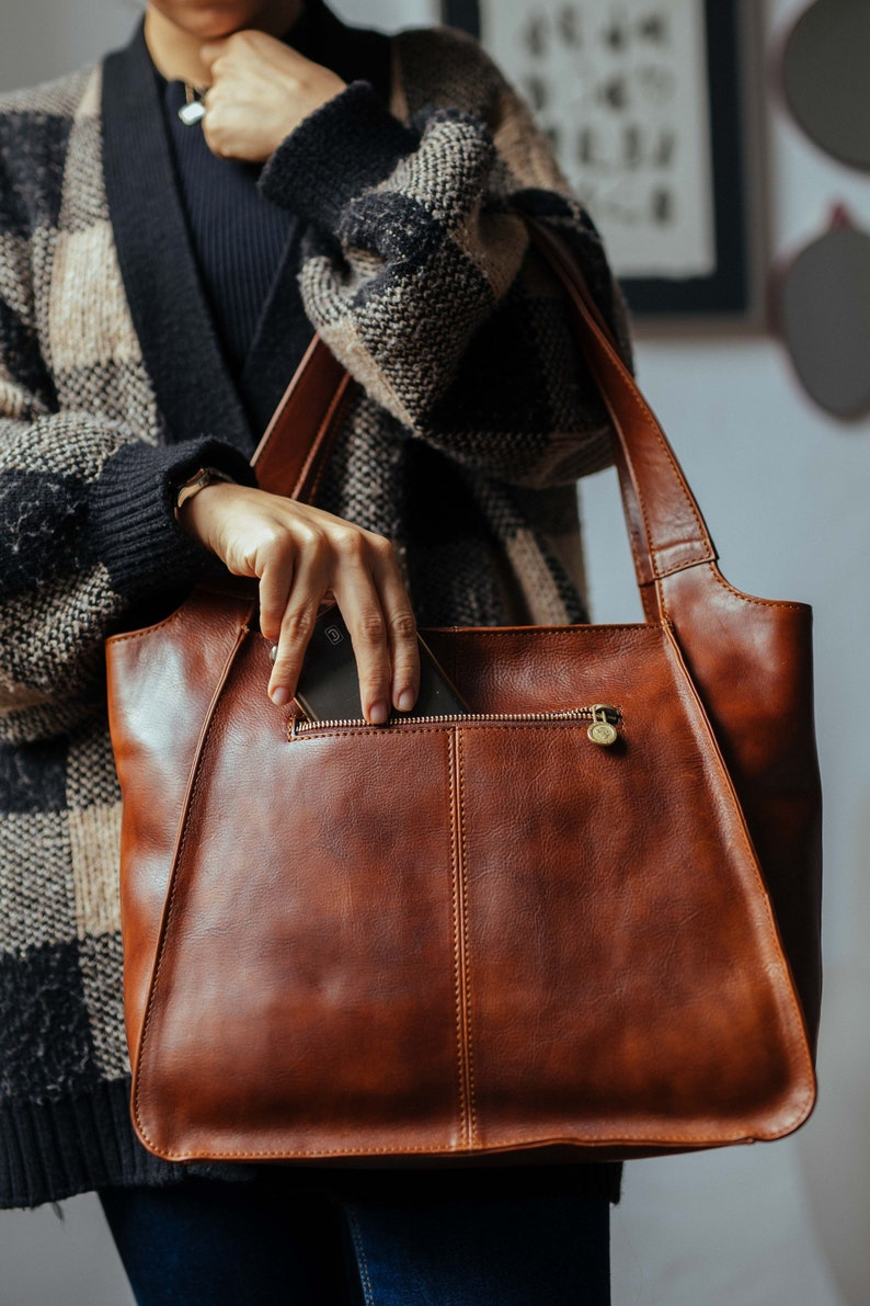 leather bag, handmade leather bag, handbag, woman leather bag, elegant leather bag, made in Italy handbag zdjęcie 3