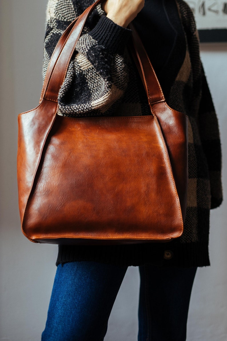 leather bag, handmade leather bag, handbag, woman leather bag, elegant leather bag, made in Italy handbag image 1