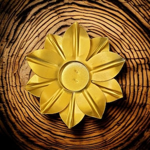 TEA Light Candle Holder Tealight Candle Decorative Diya Stand Aluminium, Iron - Cup Tealight Holder Set (Gold, Pack of 4)