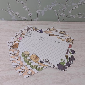 Witchy geïllustreerde receptkaarten - set van 10 geïllustreerde receptkaarten, apotheekreceptkaarten, drankjes, heksenhuisdecoratie, heksencadeau