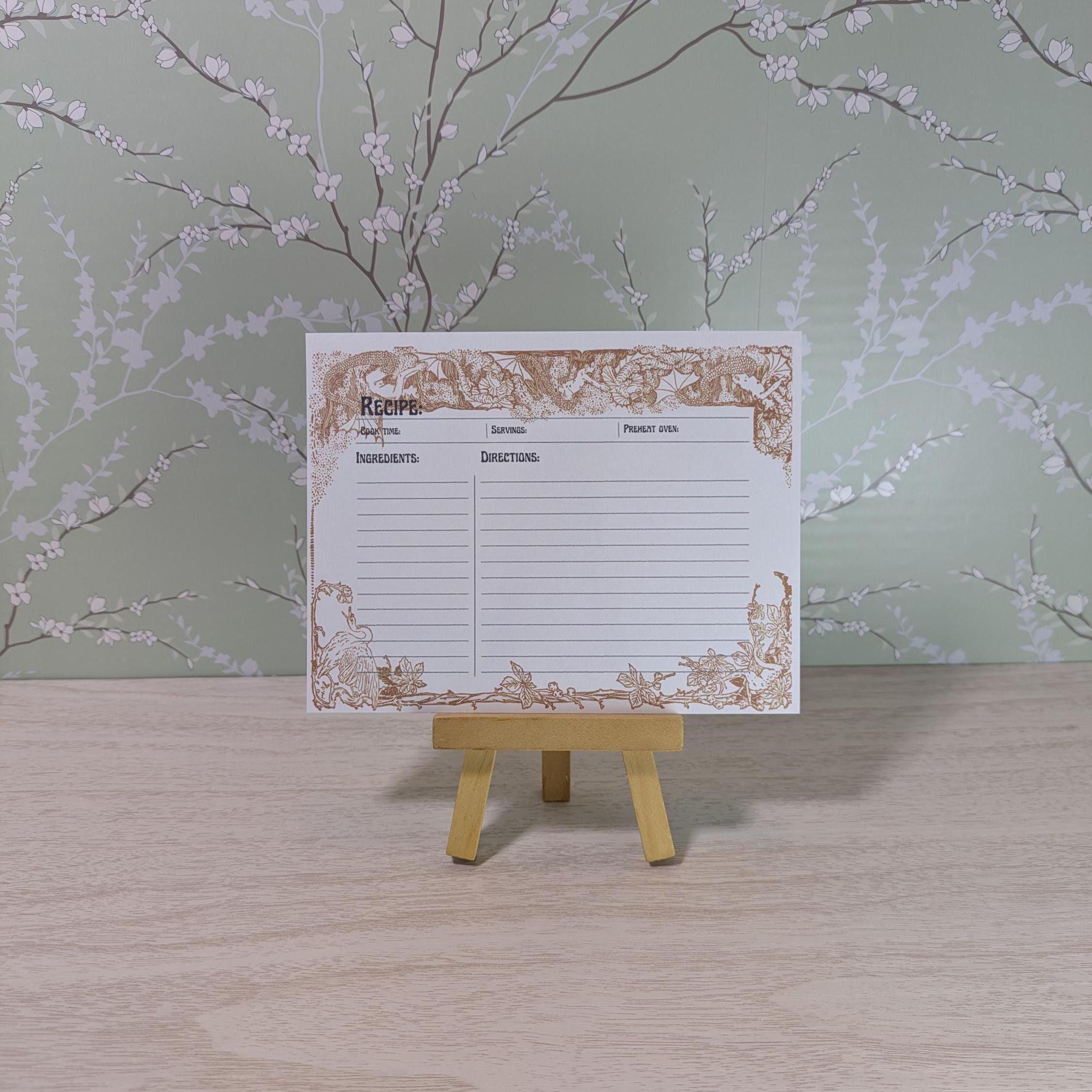 Medieval Golden Filigree Recipe Cards: Cottagecore Kitchen Decor - Etsy