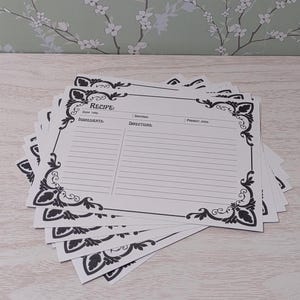 Conjunto de 10 receitas de filagraia gótica preta Cottagecore - receitas renascentistas medievais sofisticadas