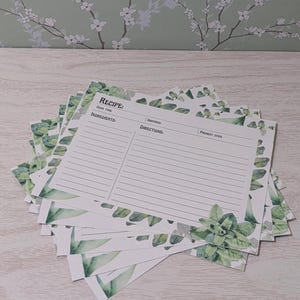 Groen, sappig ontworpen receptenkaartenset van 10 cactussen, sappig, groen receptenkaartenpakket
