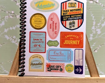 Adventure Logbook, Road Trip Journal, Laminated Cover