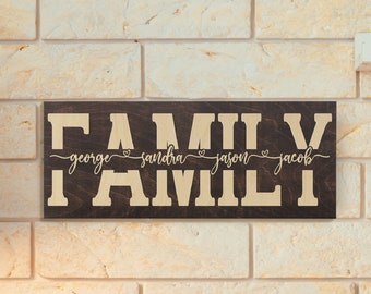 Family Name Gift, Family Sign, Gift for Family, Gift for the Home, Housewarming Gift, Custom Wood Sign Personalized Family Name Sign